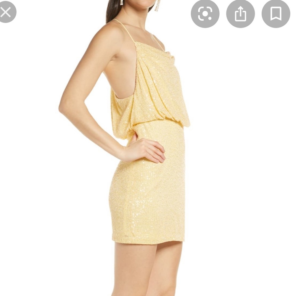 One33 Social blouson sequin cocktail mini dress